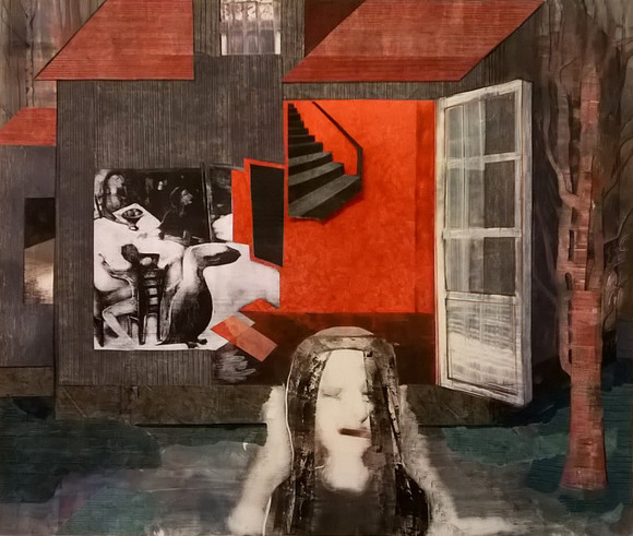 Enke monotypi collage 45x555cm gro hege bergan 2017