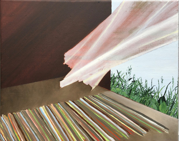 Stripegulv, vind på bunnen av trappen