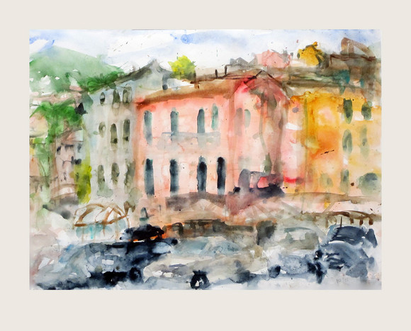 Manfred oberbauer untitled elba 27 09 17 akvarell 76cm x 94cm 2017