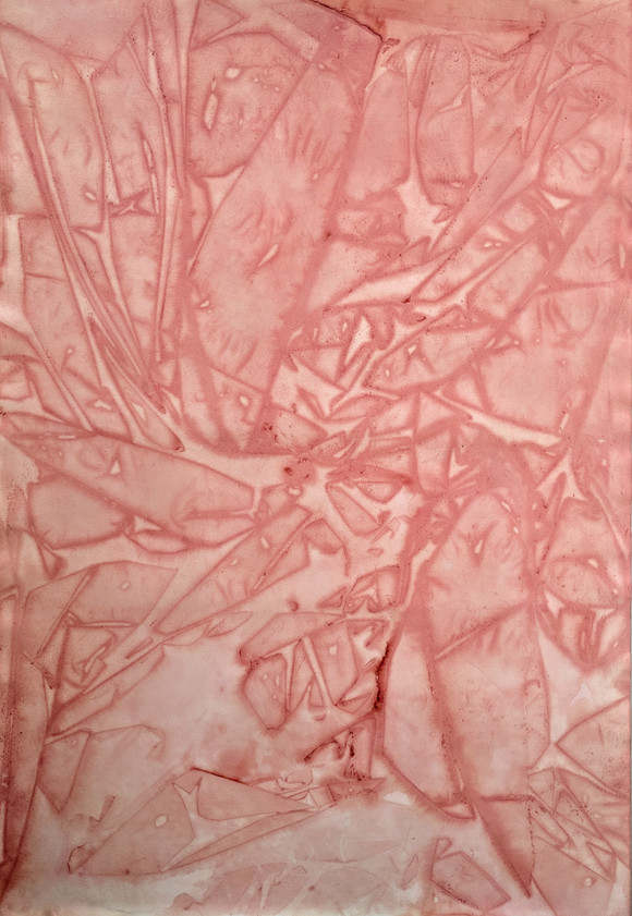 Emilie s. aasheim, mushroom pillow iv, soppfarget bomullspapir, 93 x 61 cm, 2017