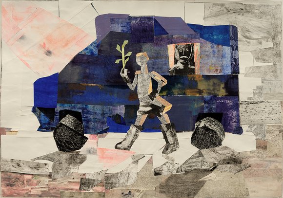 Collage den blå bilen 66 x 93 cm 2016