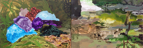 Nydalen 2016, akryl på lerret, 70x200cm