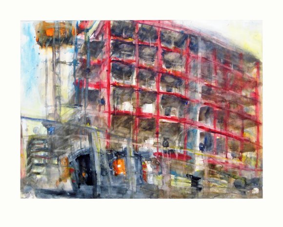 Manfred oberbauer untitled lørenutbygging 26 06 16 akvarell 74cm x 96cm 2016