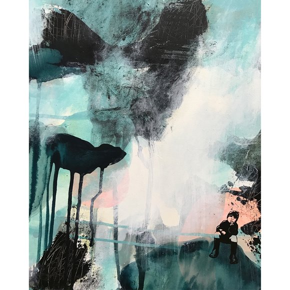 Marsdal med hjertet i hånden painting 2016