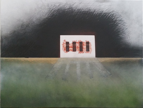 Grete marstein carbon 12 temple of fire i 100x80cm