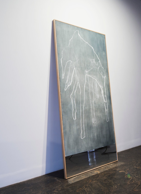 The tower 2017 olje oljepastell og kritt på lerret speil 298x132cm linanorell