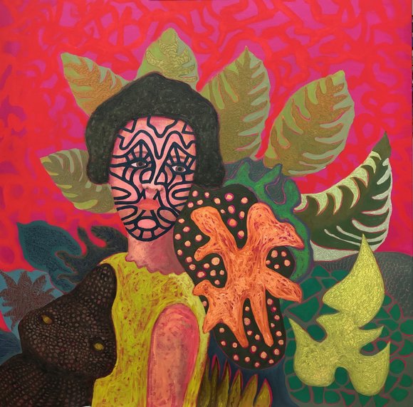 Irene christensen maori woman 2019 oil on canvas 30x30oil