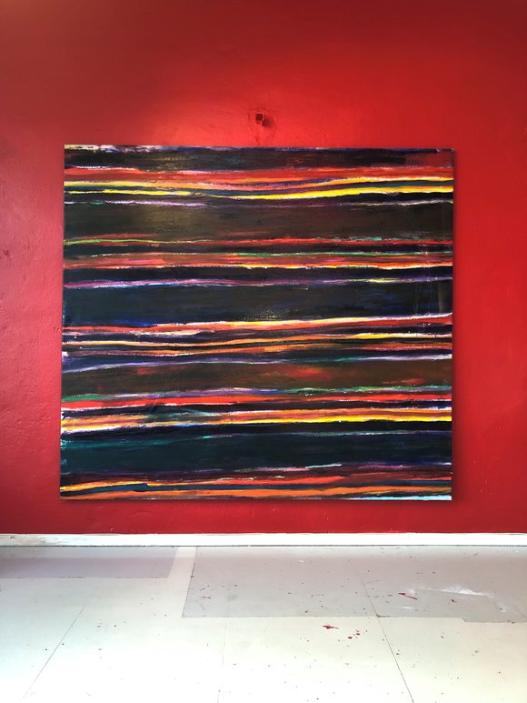 Stripes. 2018 19. 210x190cm. oil on linen.