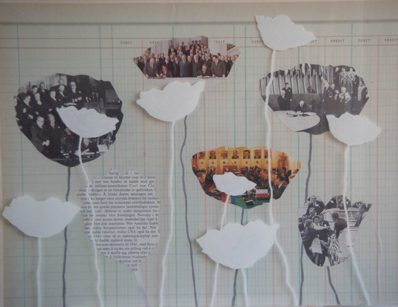 Serie fra det tyvende århundre. 2013 akryl, plexiglass og papircollage. 30 x40 cm
