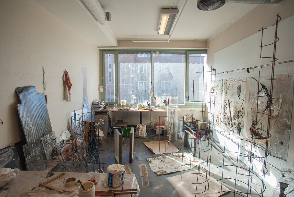 Linda lerseth sitt atelier under oslo open 2016