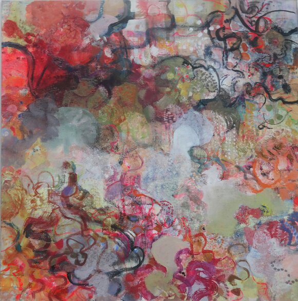 Vinterslør 130x130cm akryl