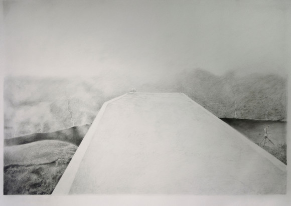 Landingsplass gråblyanttegning 114,0 cm x 81,0 cm 2017 ik