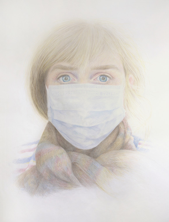 Evercare fargeblyanttegning140 cm x 120 cm 2018