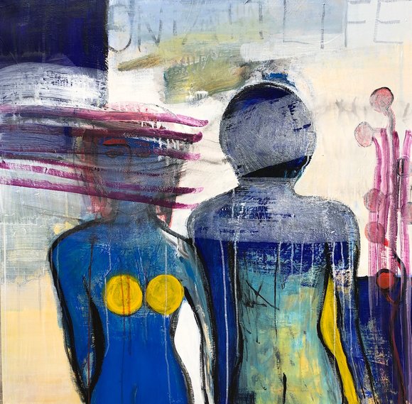 Åse pleym bakken.lifelines.akryl på lerret.100 x 100.2018.