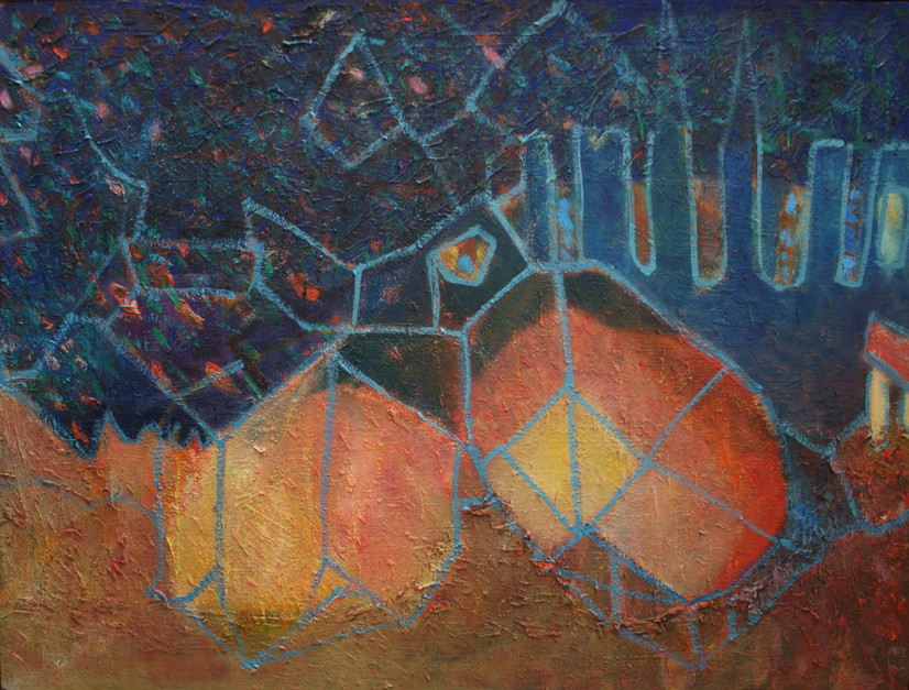 Solveig Reigstad, høst, pastagrunnering, 75x56 cm