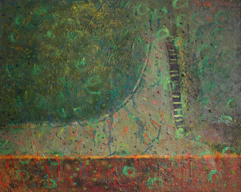 Solveig Reigstad, bak fjellet, olje på lerret, 67x53 cm