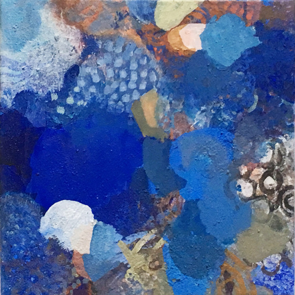 hanne sletten blå variasjon 30x30cm akryl 2017