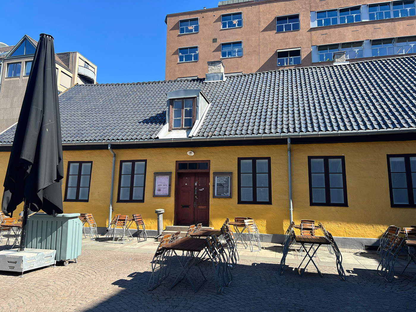 An old yellow building.