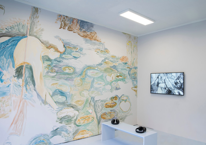 Wall mural depicting a classical painting based on a Greek Myth