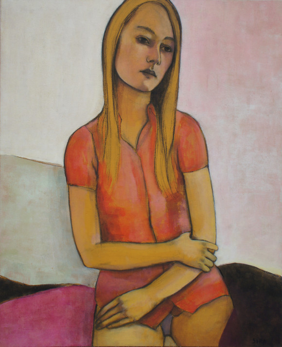 A girl with red shirt ny lilla ny