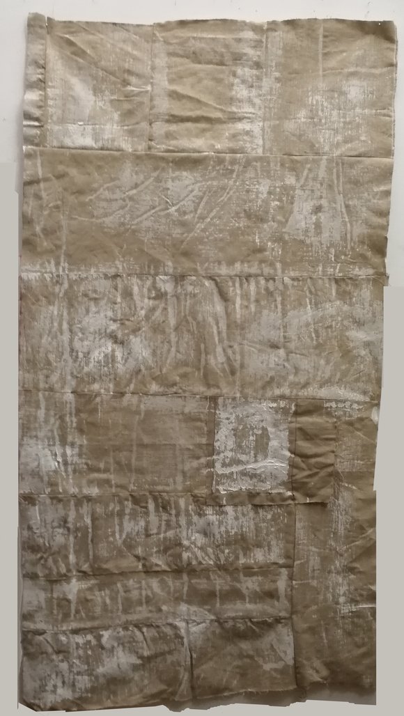 Grete marstein collage paint textile to recrate peace