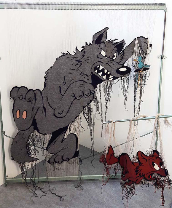 02.brittle little and the brutal truth tonje høydahl sørli 2017 150x100x140cm billedvev tekstil
