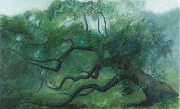 Karen aarre, acer ginnala, 110x180cm, olje på lerret, 2018